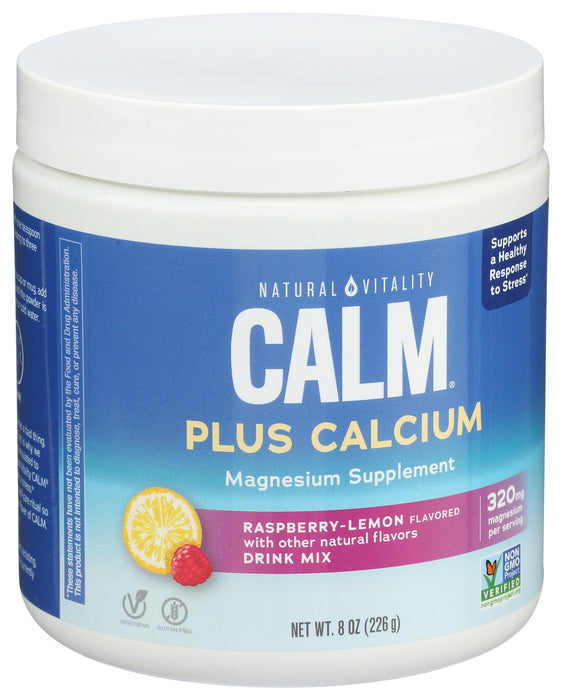 Natural Calm Plus Calcium, Rasp-Lem, 8oz