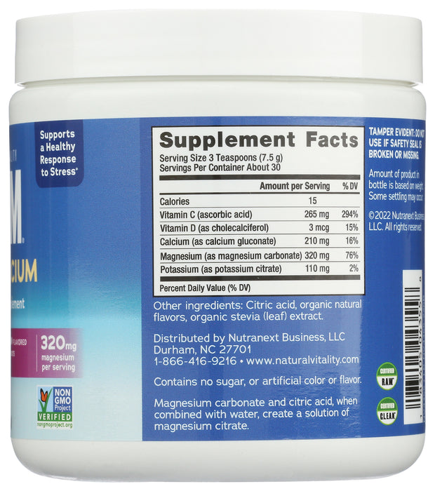 Natural Calm Plus Calcium, Rasp-Lem, 8oz