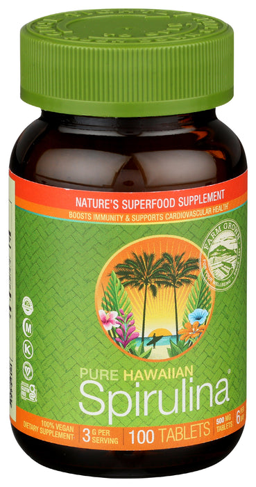 Hawaiian Spirulina 500mg, 100 tab