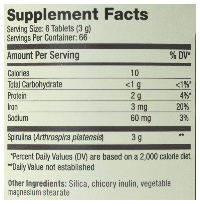 Hawaiian Spirulina 500mg, 400 tab