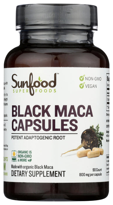 Maca Powder 800mg, Black, Org, 90 cap