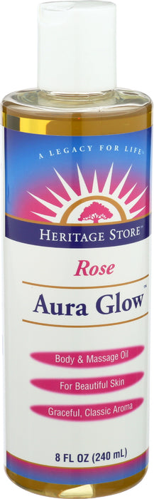 Body Oil Aura Glow, Rose, 8 fl oz