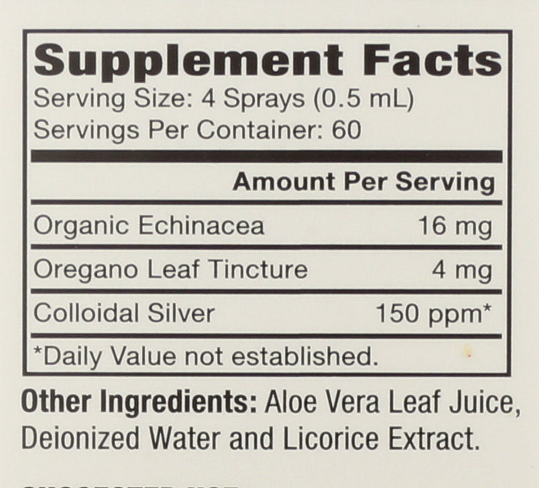 Colloidal Silver W/ Echinacea/Oregano, 1 floz