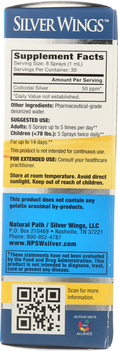 Colloidal Silver, 50 PPM, Vertical Spray, 1 floz