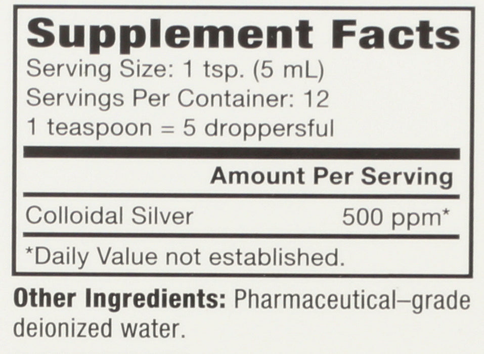 Colloidal Silver, 500 PPM, 2 floz