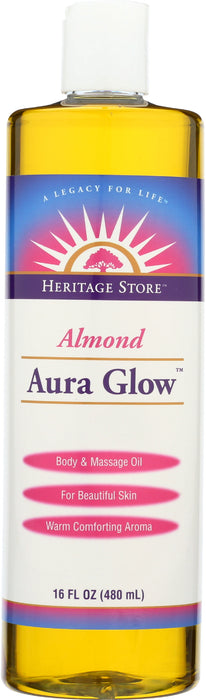 Body Oil, Aura Glow, Almond, 16 fl oz