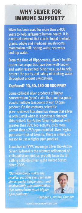 Silver Hydrosol 10ppm, Dropper, 4 floz