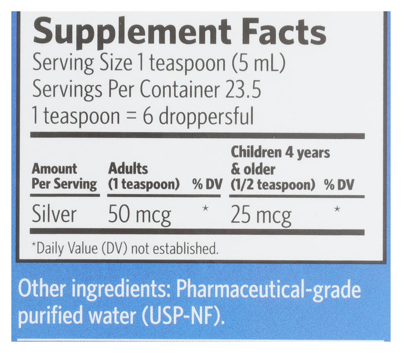 Silver Hydrosol 10ppm, Dropper, 4 floz