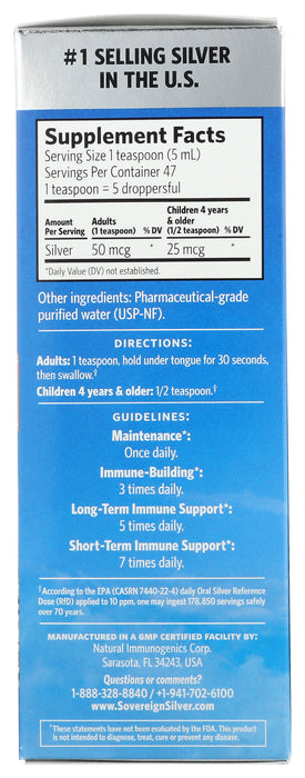 Silver Hydrosol 10ppm, Dropper, 8 floz