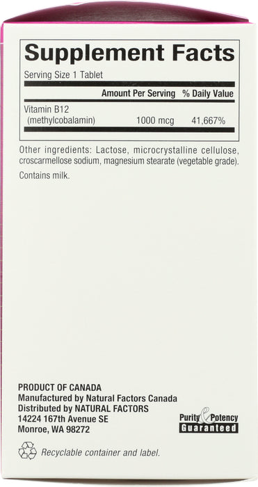 Vitamin B12, Methyl 1000mcg, 90tab