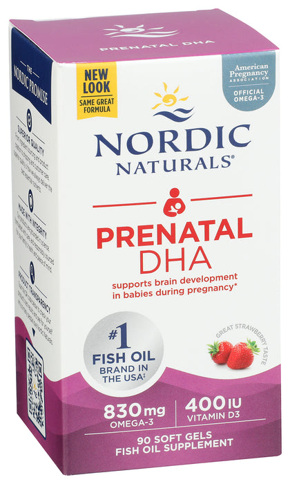 DHA Prenatal 830mg, Strawberry, 90 sgel