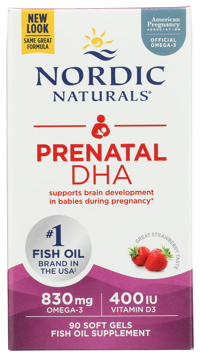 DHA Prenatal 830mg, Strawberry, 90 sgel