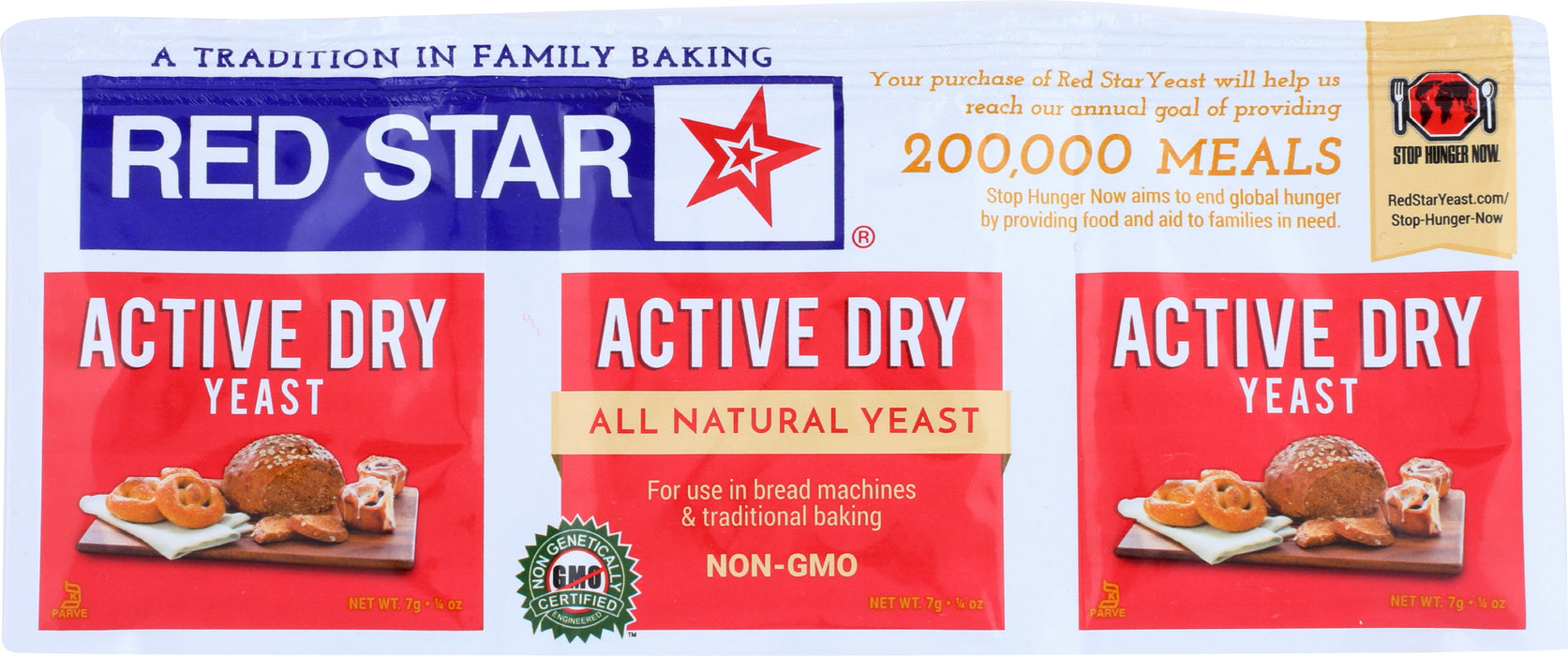 Active Dry Yeast Envelope 3pk, 0.75 g