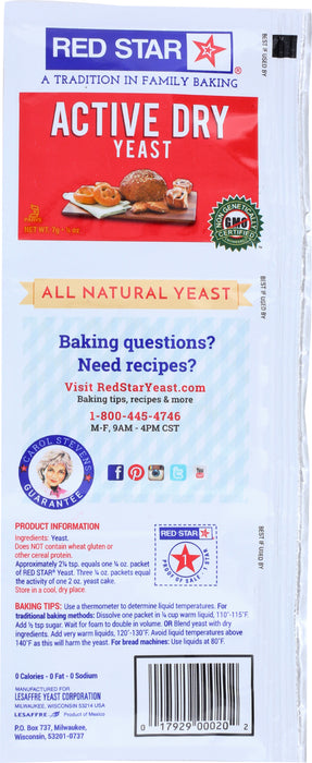 Active Dry Yeast Envelope 3pk, 0.75 g