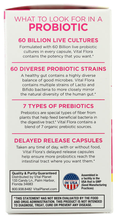 Vital Flora Women's Daily Probiotic 60B SS, 30 vcap