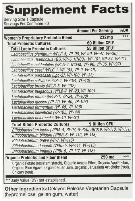 Vital Flora Women's Daily Probiotic 60B SS, 30 vcap