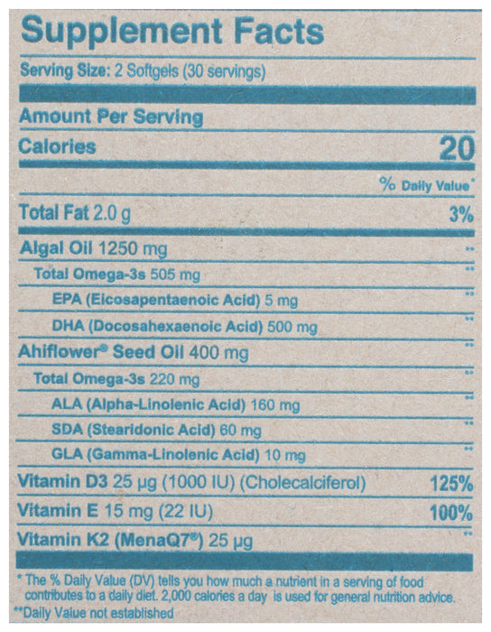 CatchFree Omega 725mg, Vegan, 60 sgel