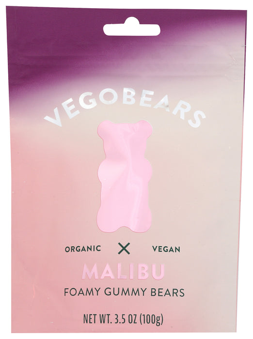 Malibu Foamy Gummy Bears, Veg Org, 3.5 oz