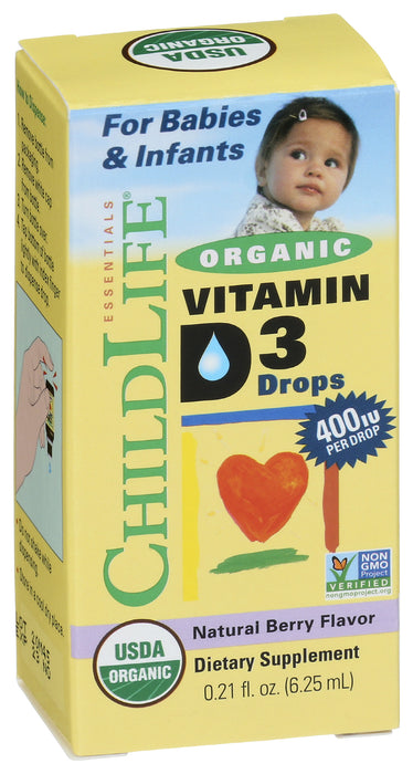 Vitamin D3 Drops for Babies & Infants, Berry, Org, 10 ml