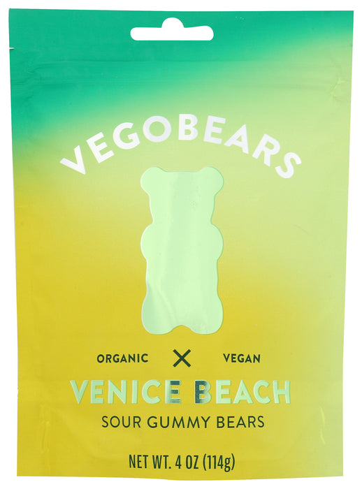 Venice Beach Sour Gummy Bears, Veg Org, 4 oz