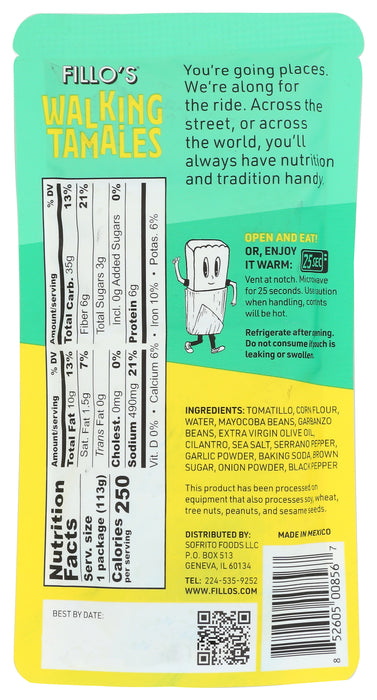 Walking Tamales, Bean Salsa Verde, 4 oz