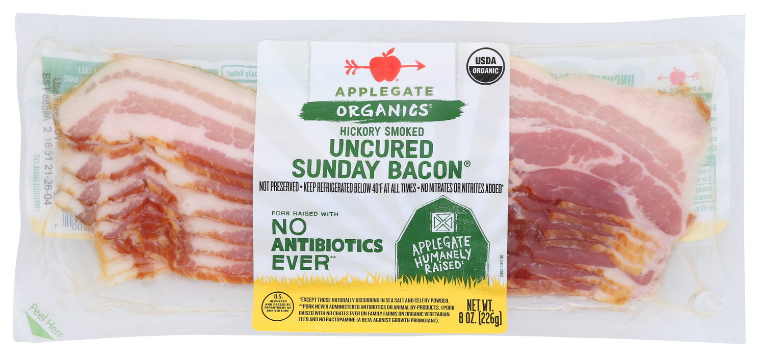 Sunday Bacon, Uncured, Org, 8 oz