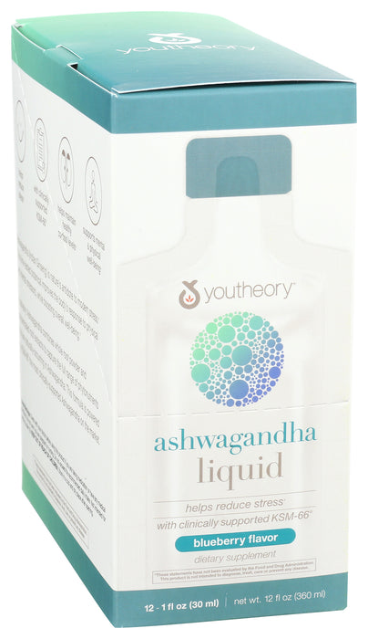 Ashwagandha Liquid, Blueberry, 1 oz / 12 ct