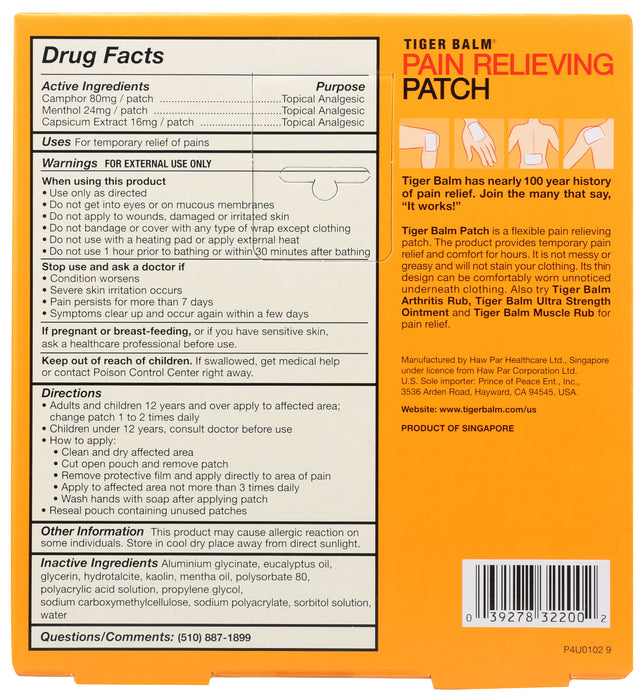 Pain Relieving Patch, 5 pk
