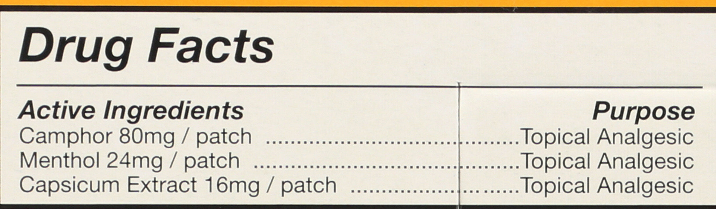 Pain Relieving Patch, 5 pk