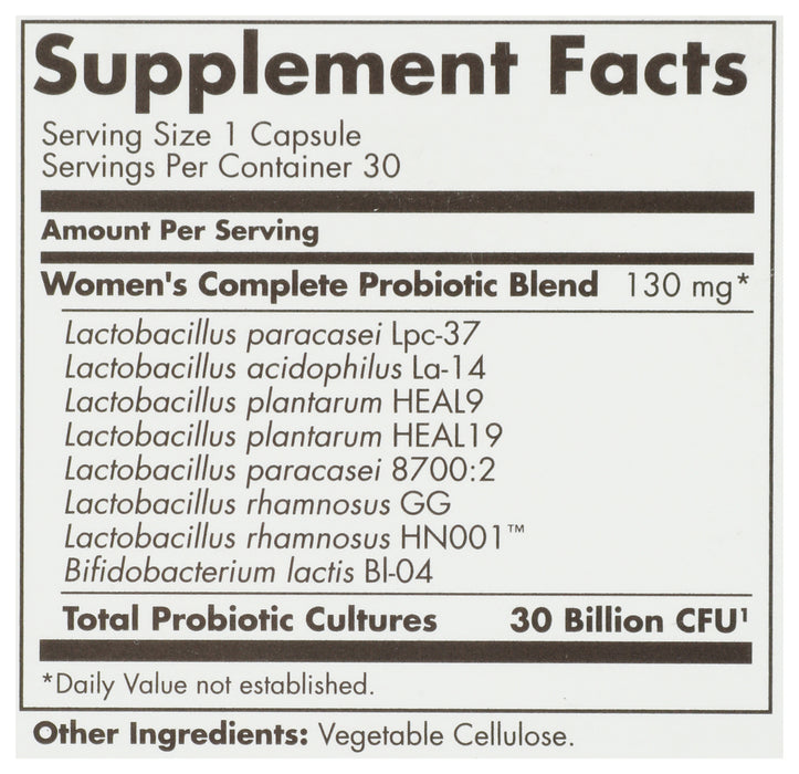 Women's Complete Probiotic 30B, 30 vcap