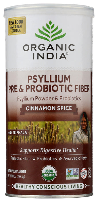 Psyllium, Org, Pre & Probiotics Fiber, Cinnamon Spice, 10oz