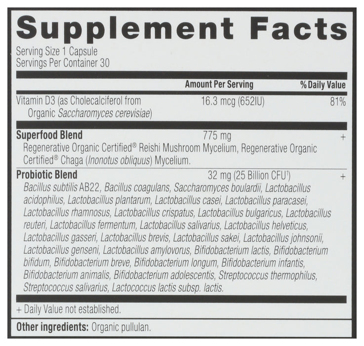 Women's Once Daily Probiotics 25B, ROC Org, 30 cap