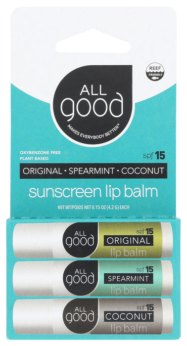 Sunscreen Lip Balm SPF 15, Original Spearmint Coconut, 3/0.15 oz