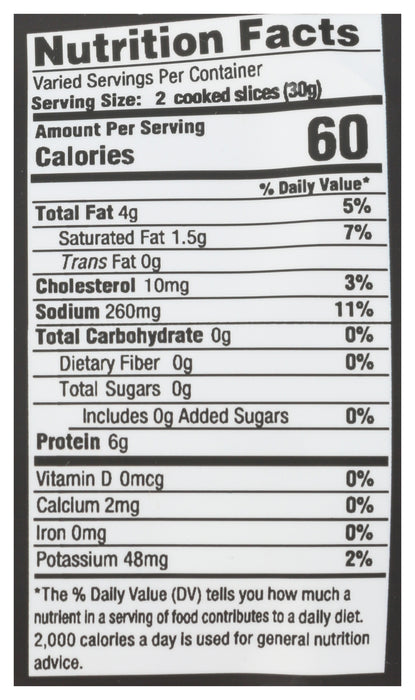 Applewood Smoked Uncured Bacon, Sugar Free, Org, 8 oz