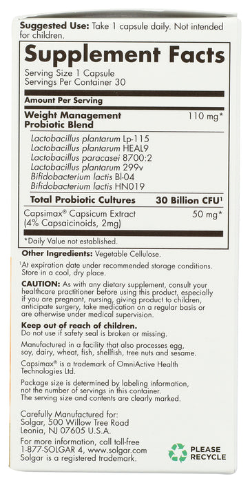 Weight Management Probiotic 30B, 30 vcap