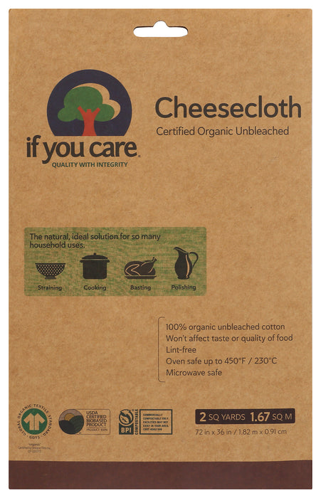 Cheesecloth, Unbleached Org, 72"x36", 2 sqyd