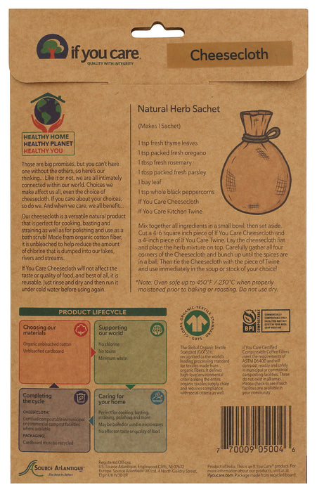 Cheesecloth, Unbleached Org, 72"x36", 2 sqyd