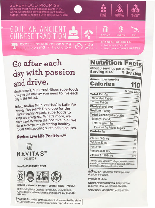 Goji Berries, Org, 8 oz