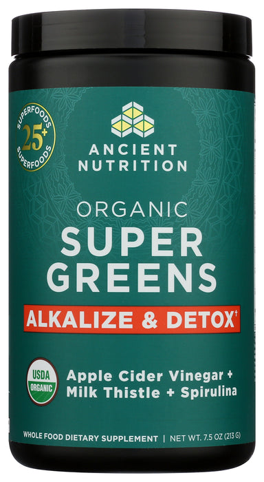 Super Greens, Alkalize & Detox, Org, 25 serv/7.5 oz