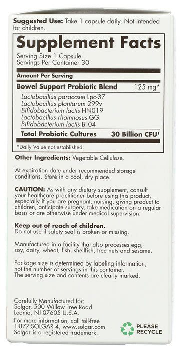 Bowl Support Probiotic 30B, 30 vcap