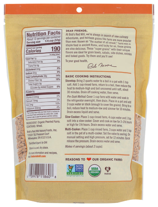 Farro Grain, Org, 24 oz