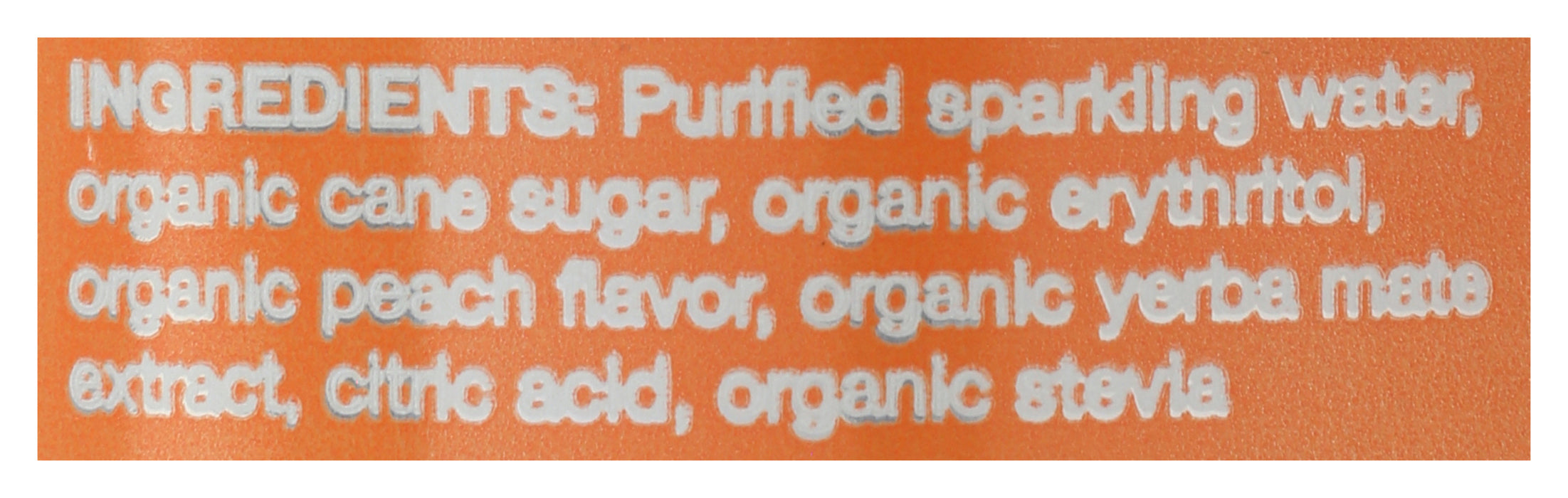 Sparkling Yerba Mate Tea, Peach, Org, 16 floz