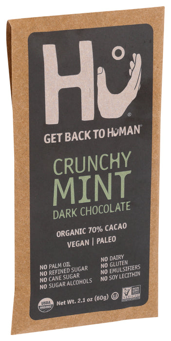 Dark Chocolate Bar, Crunchy Mint, Org, 2.1 oz