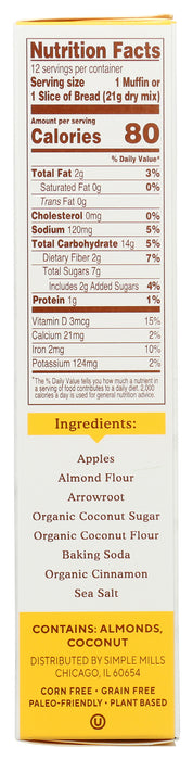 Apple Cinnamon Muffin & Bread Almond Flour Baking Mix, 9 oz