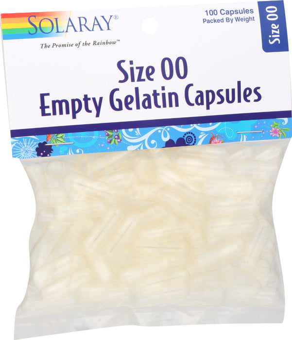 Size 00 Empty Gelatin Capsules, 100cap