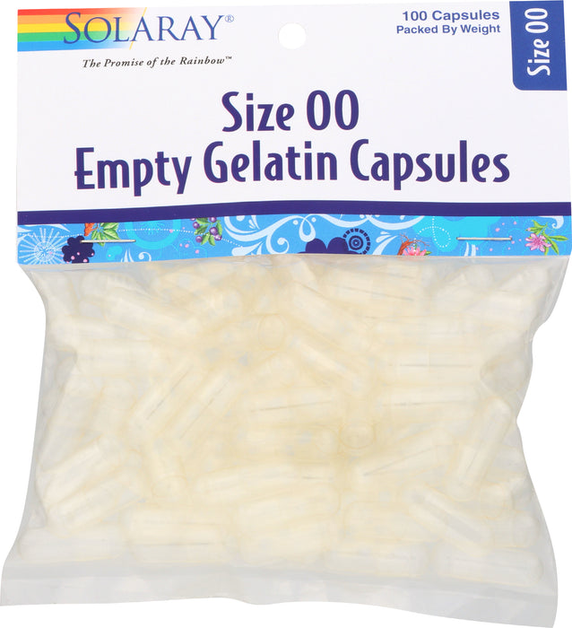 Size 00 Empty Gelatin Capsules, 100cap