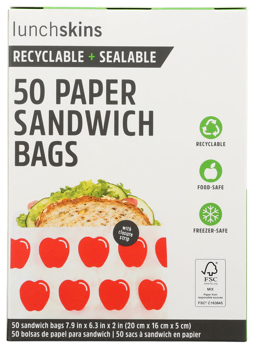 Paper Sandwich Bags, 50 ct, Recyclable + Sealable