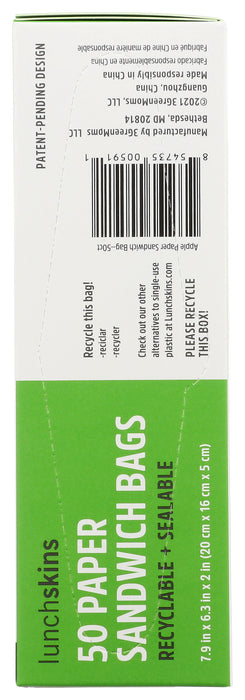 Paper Sandwich Bags, 50 ct, Recyclable + Sealable