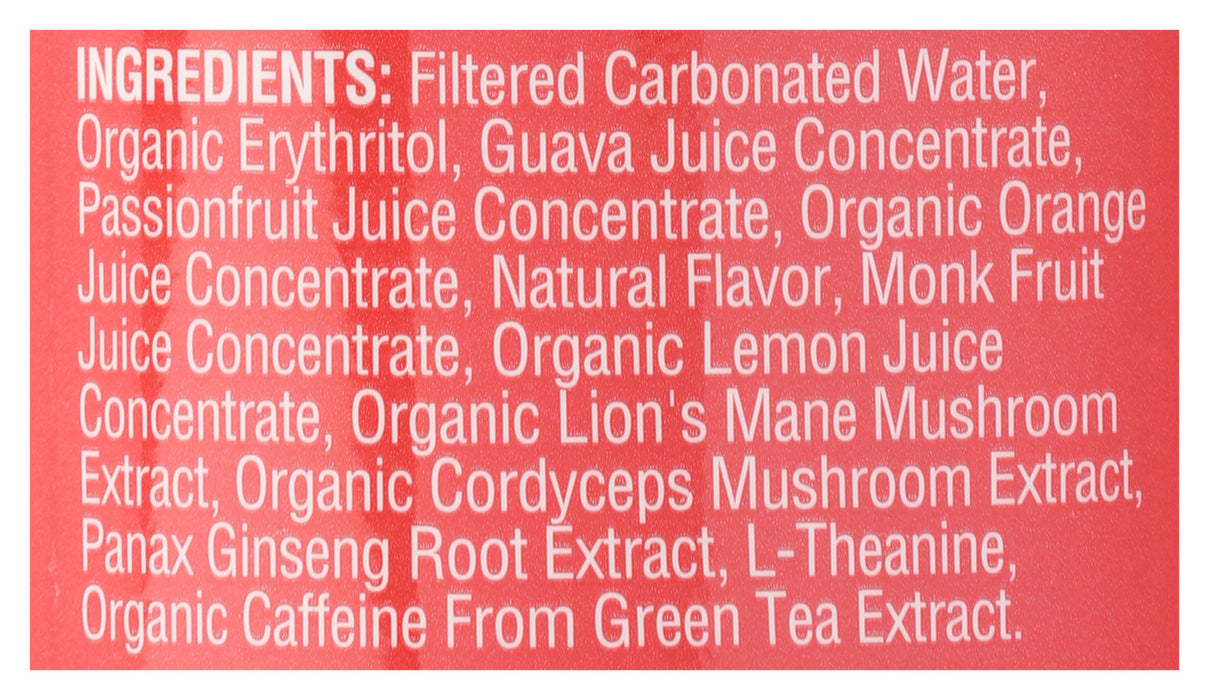 Sparkling Mushroom Elixir, Passionfruit Orange, 12 fl oz