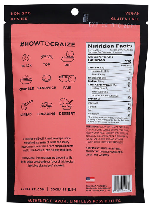 Guava Toasted Corn Crackers, Vegan GF, 4 oz